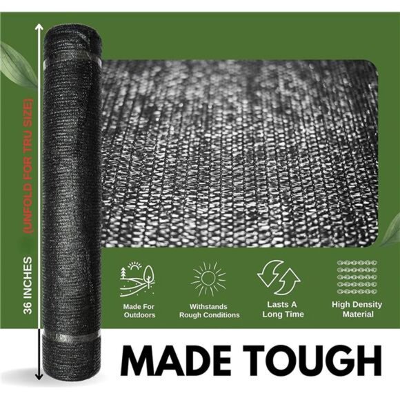 5'10" x 100 ft 60% Shade Cloth Roll for covering Garden, Greenhouse,Patio,Canopy - Picture 3 of 7